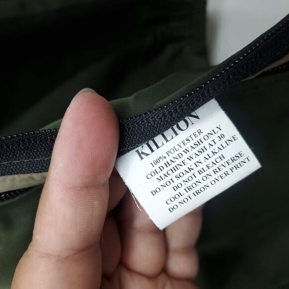 Killion Anorak Windbreaker Jacket Mens Large Olive Half Zip Pockets Long Sleeve - Picture 10 of 11